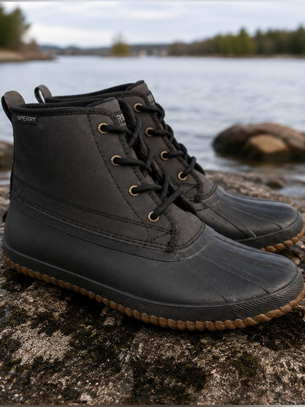 Sperry Breakwater Duck Boots Black Size 12 Men’s Waterproof Rain Boots New
